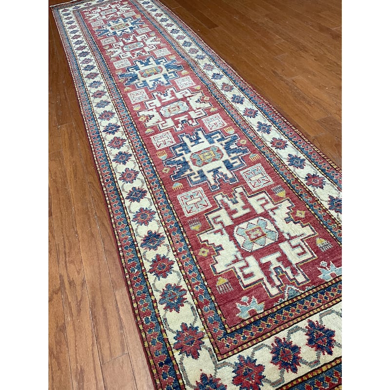 HERAT ORIENTAL Hand-knotted Kazak Wool Rug (2'10 x 11') - 2'10" x 11'