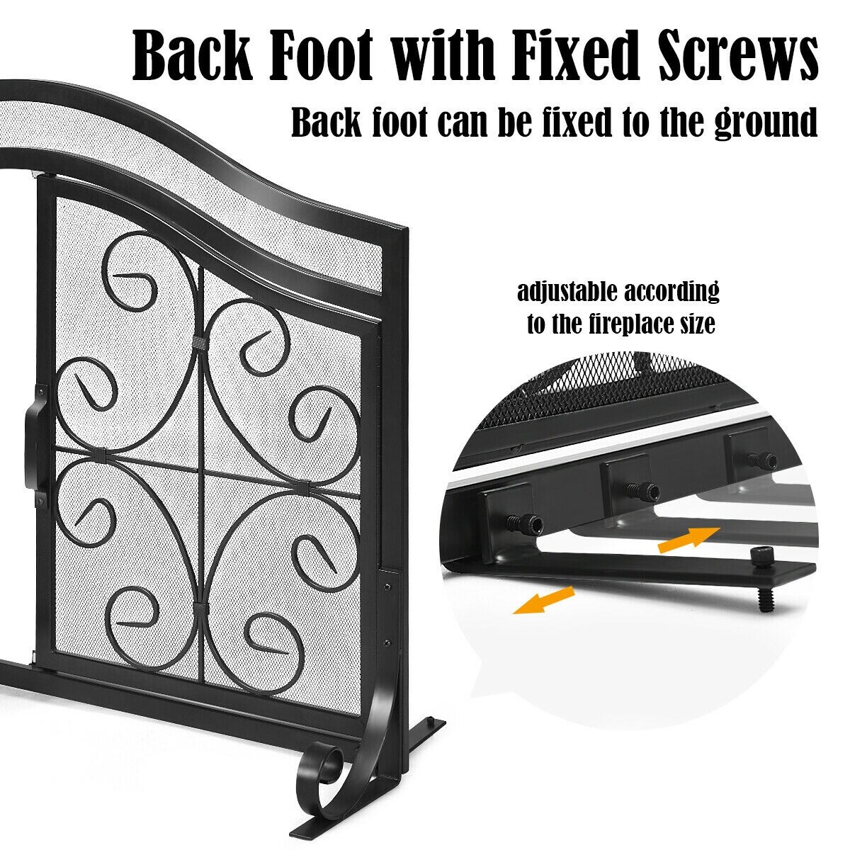 Shop Gymax Fireplace Screen With Hinged Magnetic Two Doors Flat