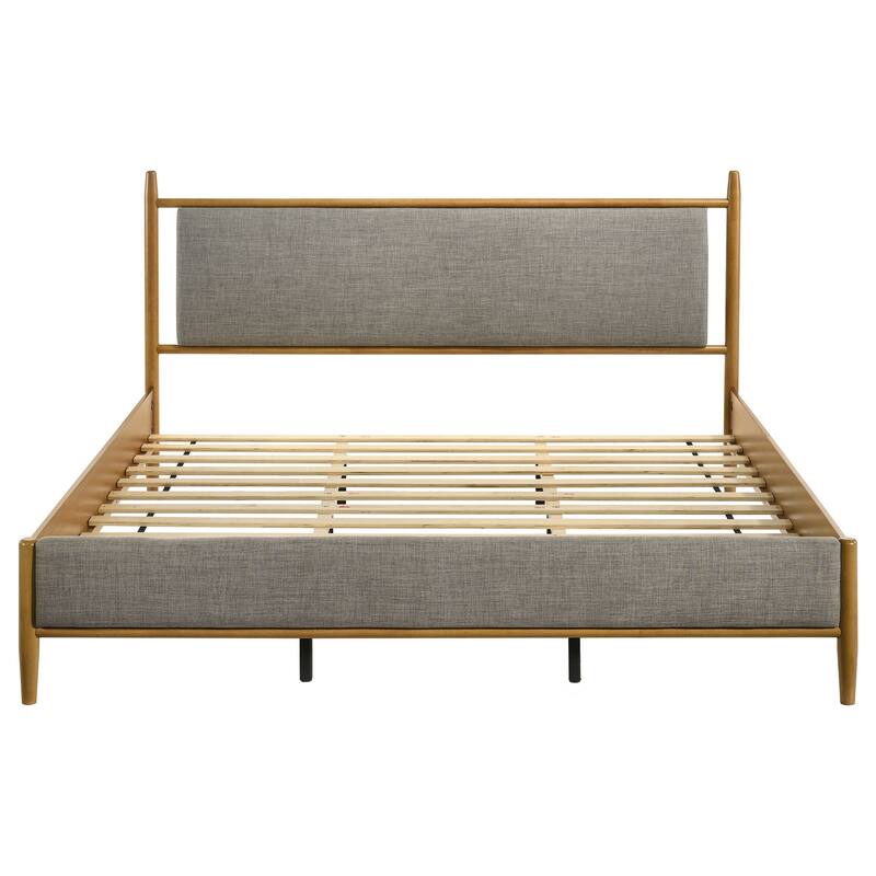 Mason 46-inch Panel Platform Bed Grey and Light Brown