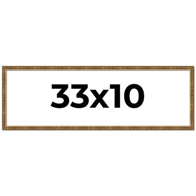 33x10 Frame Gold Kingsley Distressed Solid Wood Picture Frame Width