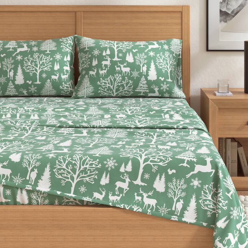 Linery & Co. Winter Turkish Cotton Double-Brushed Flannel Bed Sheet Set