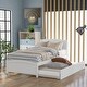 preview thumbnail 1 of 7, White Twin Size Platform Bed With Trundle