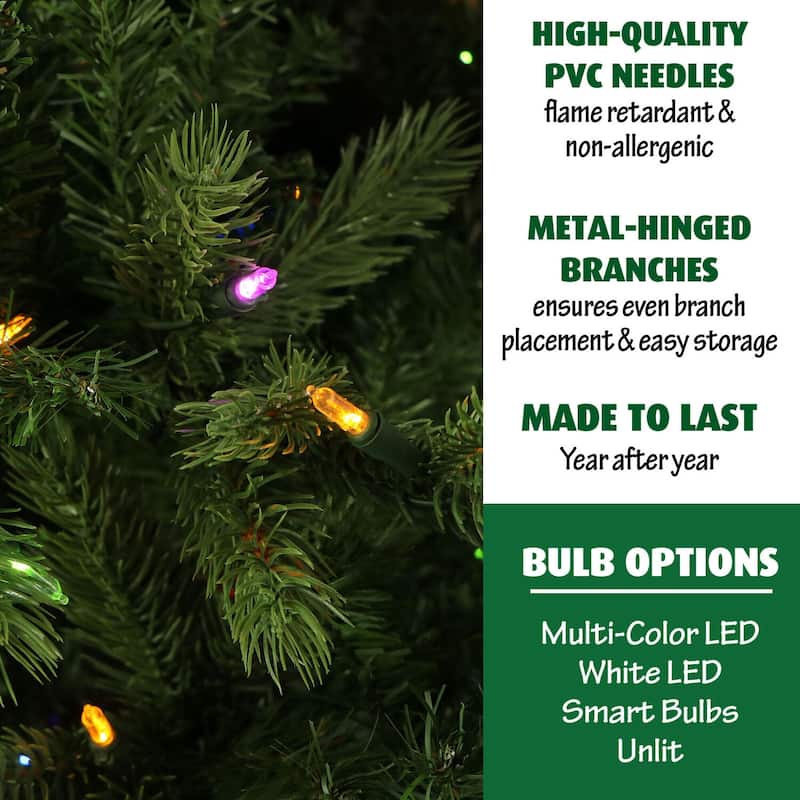 Fraser Hill Farm 9' Pine Christmas Tree, Multicolor LED