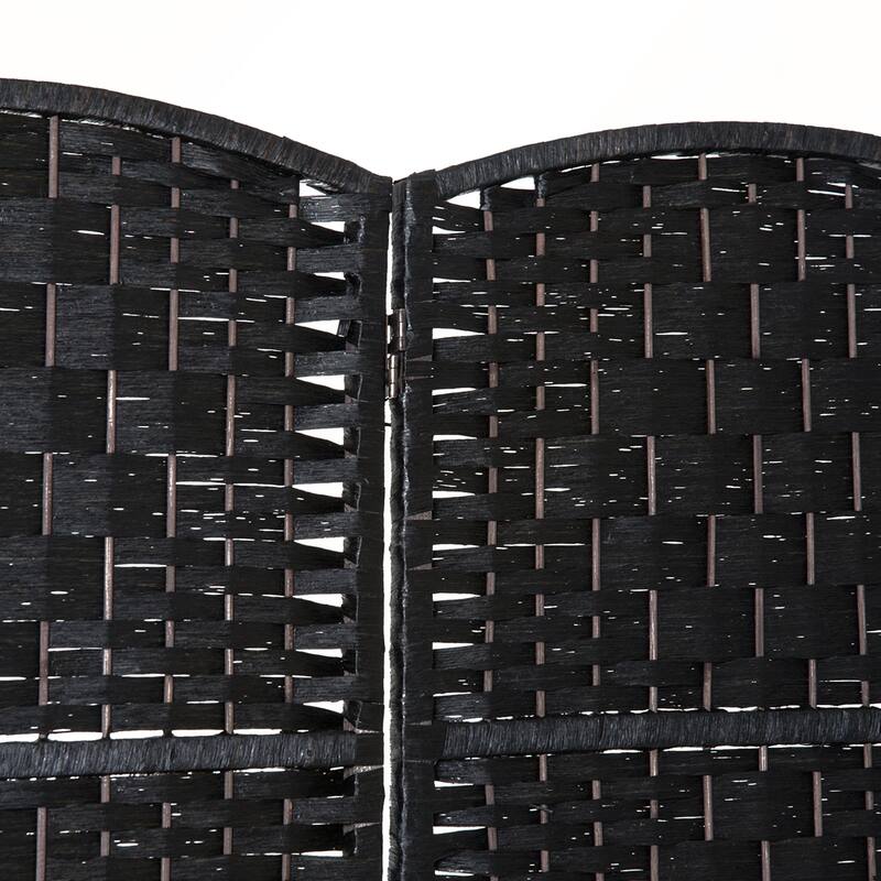 6' Tall Wicker Weave 6 Panel Room Divider Privacy Screen