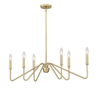 Yep by Golden Lighting Kennedy 6-light Island Light in Brushed Champagne Brass