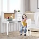 preview thumbnail 2 of 10, Costway Kids Desk & Chair Set Study Writing Desk w/ Hutch & - See details