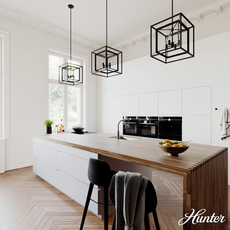 Hunter 15" Doherty 4-Light Chandelier - Kitchen Island, Entry, Dining Room - Industrial, Contemporary, Transitional