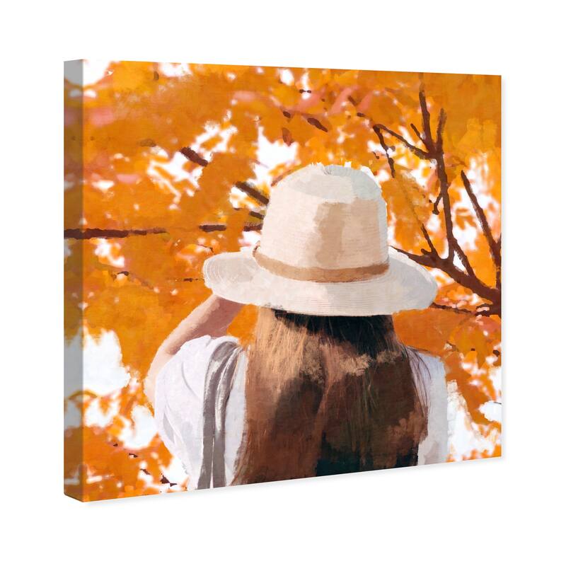 Wynwood Studio Canvas Fashion and Glam Fall Leaves Orange and Light Orange Modern & Contemporary Wall Art Canvas Print