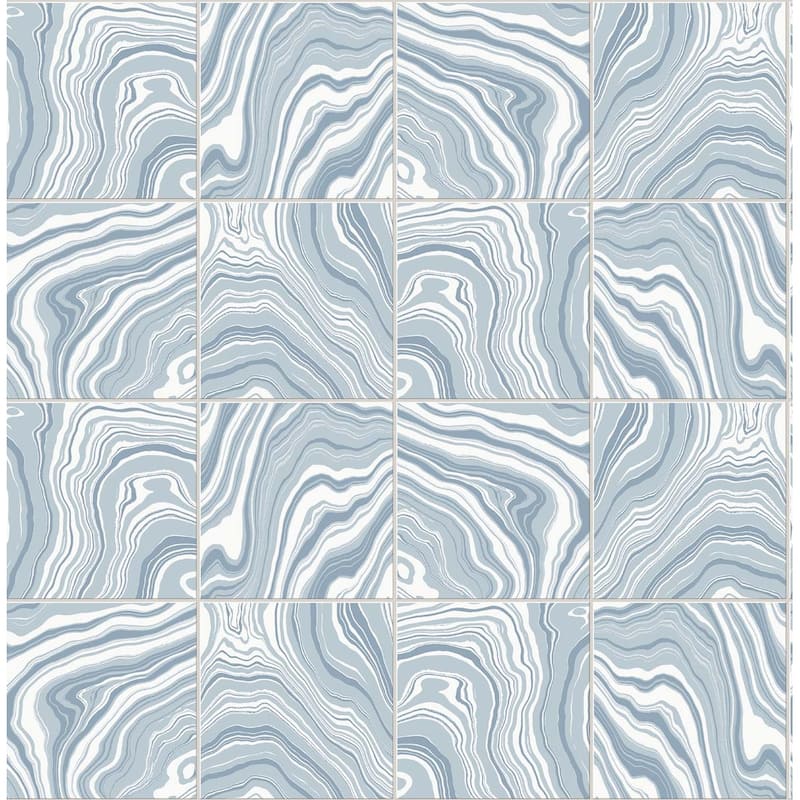 Luxe Haven Marbled Tile Peel and Stick Wallpaper - 20.5 in. W x 18 ft. L - Lakeside