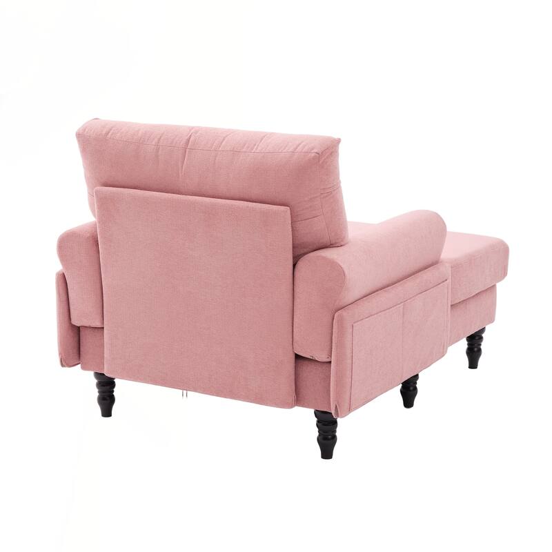 Modern Minimalist Chenille Fabric Chaise Lounge Recliner Single Sofa Living Room Bedroom