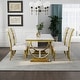 preview thumbnail 16 of 193, 65 inch Faux Marble Dining Table Set with Boucle Dining Chairs