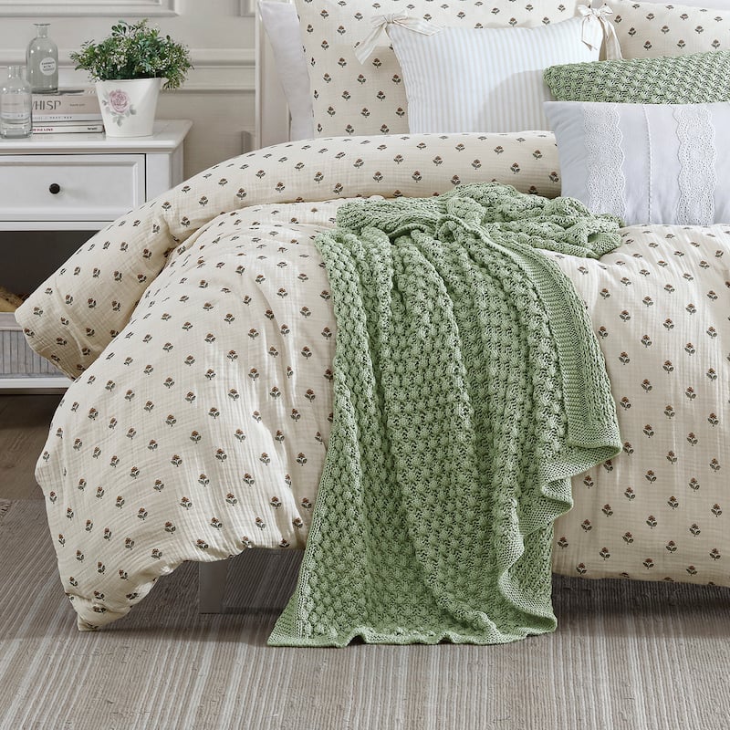 Peri Home Block Print Gauze Duvet Set - Full - Queen - Multi