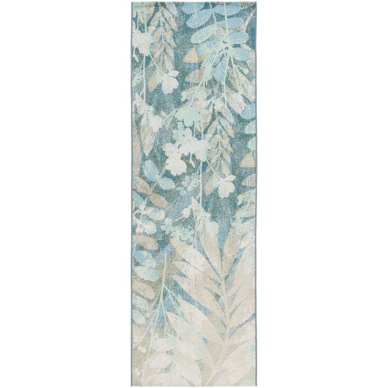 SAFAVIEH Barbados Didem Tropical Botanical Waterproof Patio Backyard Rug