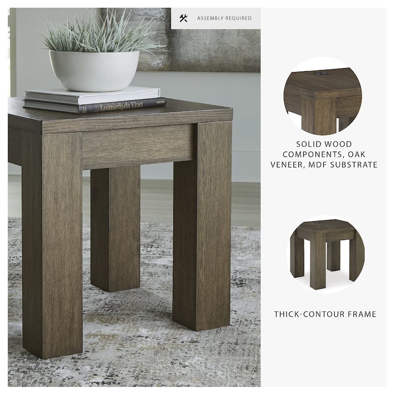 Signature Design by Ashley Rosswain Brown End Table - 24"W x 24"D x 25"H