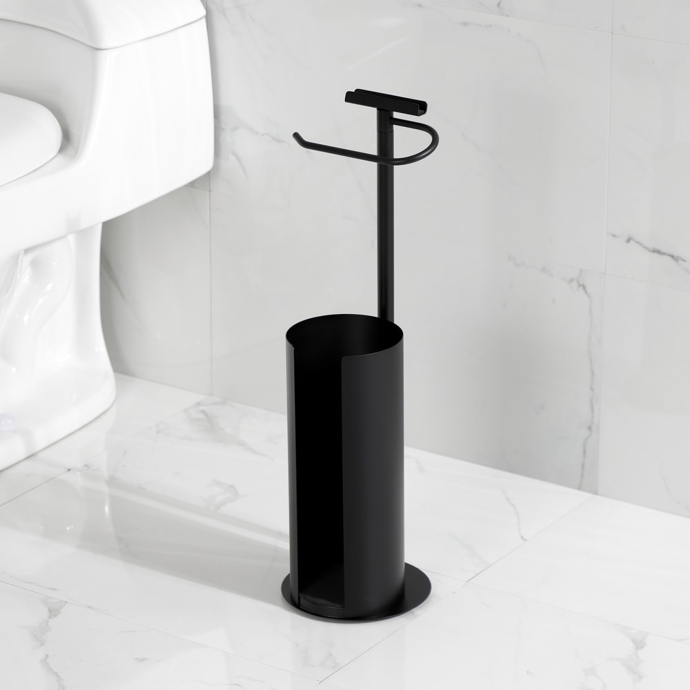 Alfi Brand ABTPC77-BLA Black Matte Stainless Steel Recessed Toilet Paper Holder with Cover