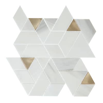 Daltile Pietra Divina Marble Natural Stone Spectrum Mosaic in Polished (10 PC Per Carton) (9.60 SQFT Per Carton)