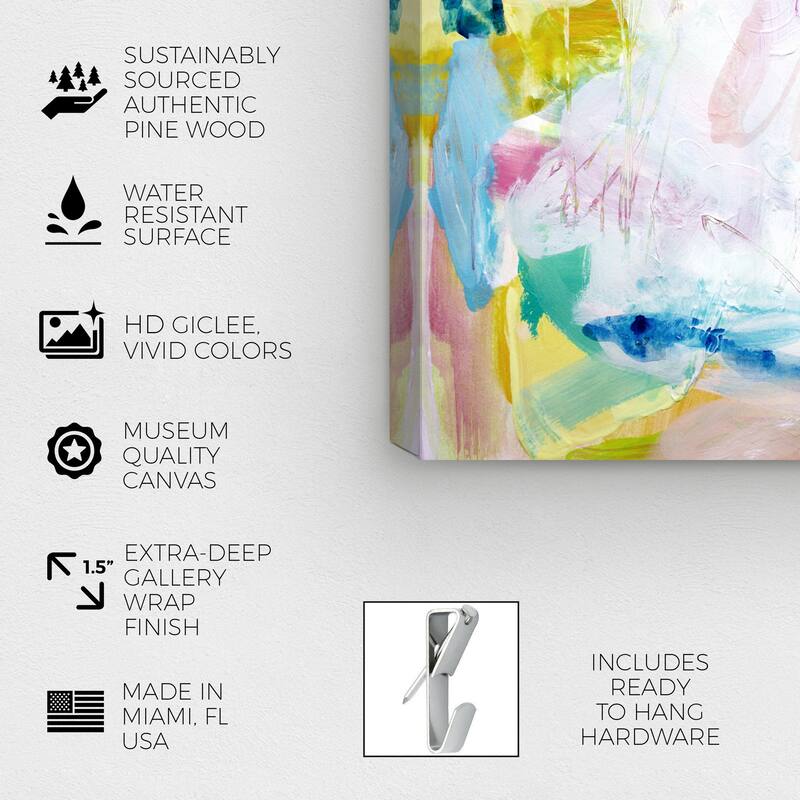 Wynwood Studio Canvas Abstract Colors at the Field White and Light Blue Modern & Contemporary Wall Art Canvas Print