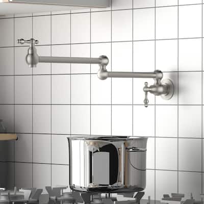 Clihome Traditional Wall Mounted Kitchen Pot Filler Faucet