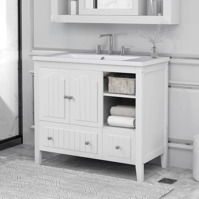 36" Bathroom Vanity with Solid Wood Frame