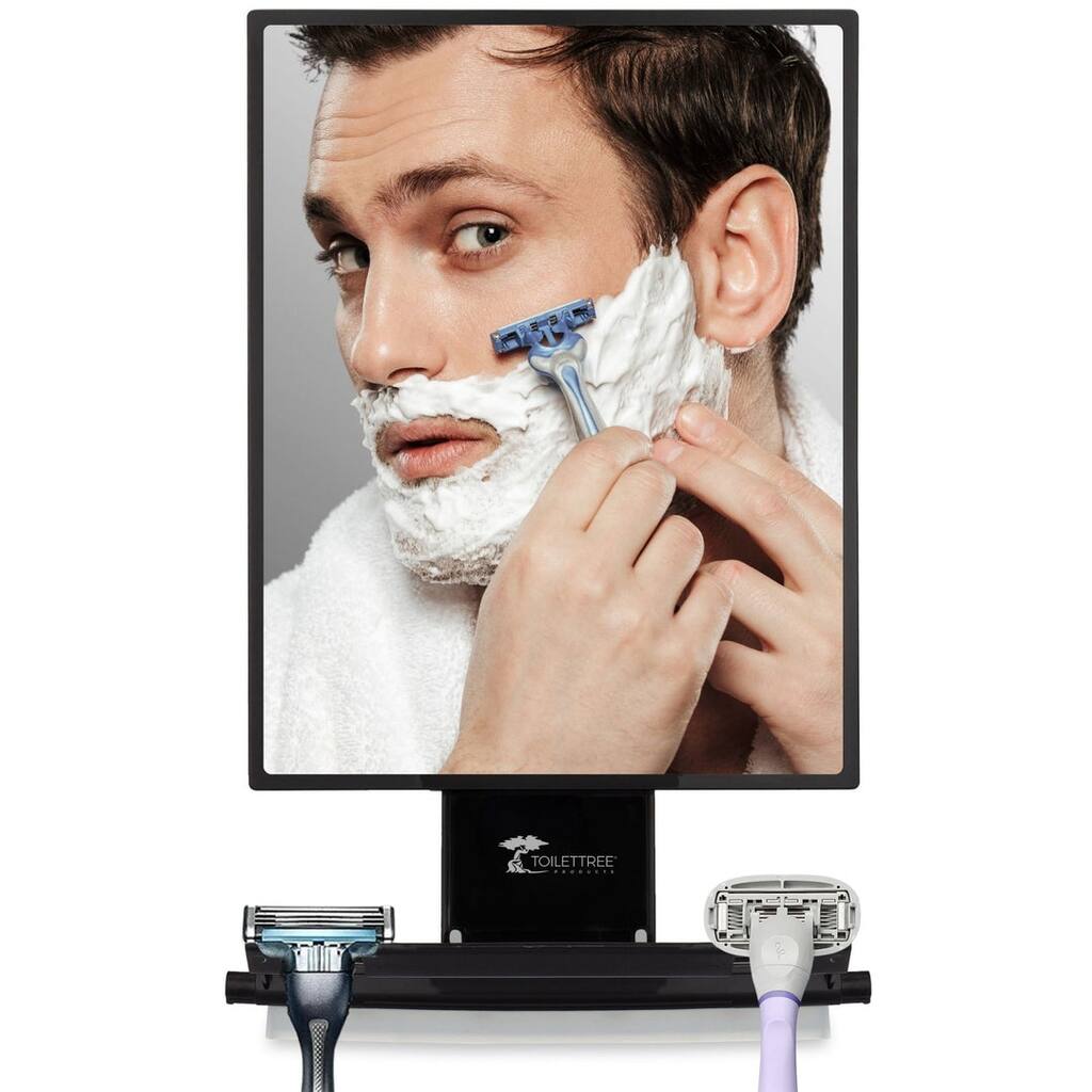 ToiletTree Products Large Fogless Shower Shaving Bathroom Mirror with Squeegee, Fogless Mirror for Shaving, Makeup, and Grooming