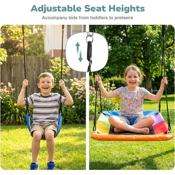 Klokick 440lbs 3 IN 1 Heavy Duty Metal A-frame Swing Sets for