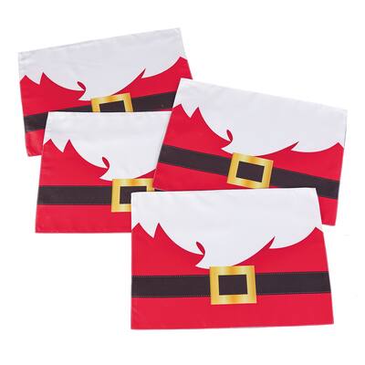 Santa's Belt Printed Placemats - Set of 4 - 6.750 x 4.500 x 1.250