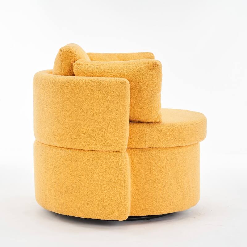 360° Swivel Chair with Storage and Throw Pillows