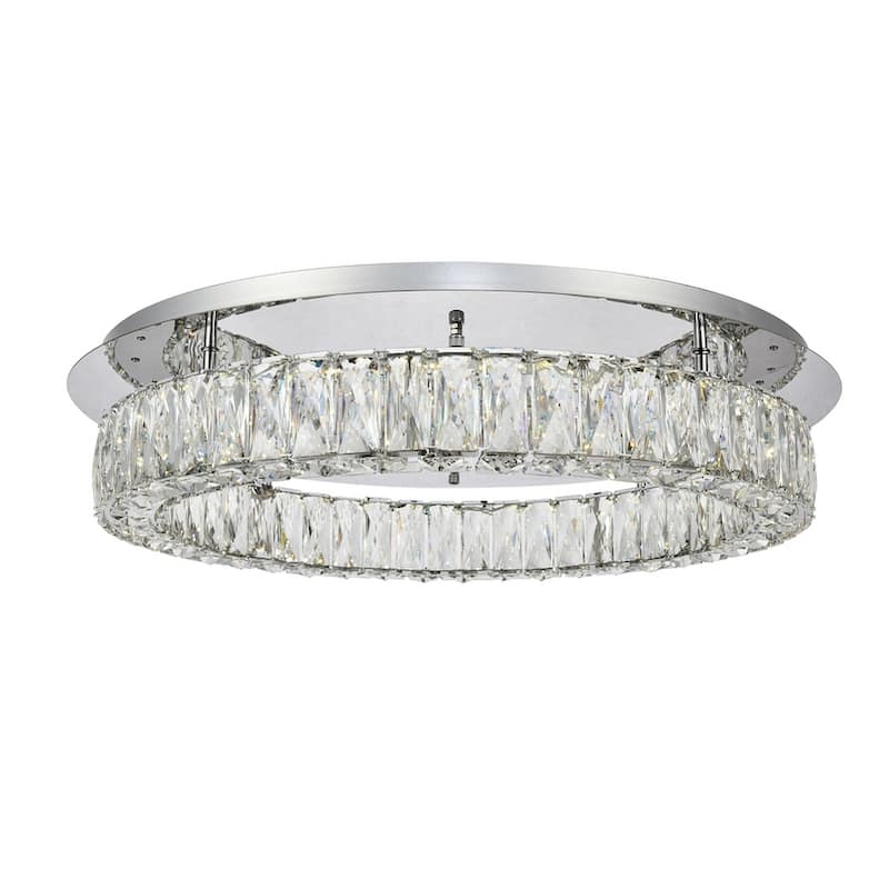 Monroe Collection Flush mount D25.6 H5.1" Chrome Finish - N/A