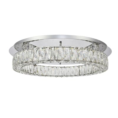 Monroe Collection Flush mount D25.6 H5.1" Chrome Finish