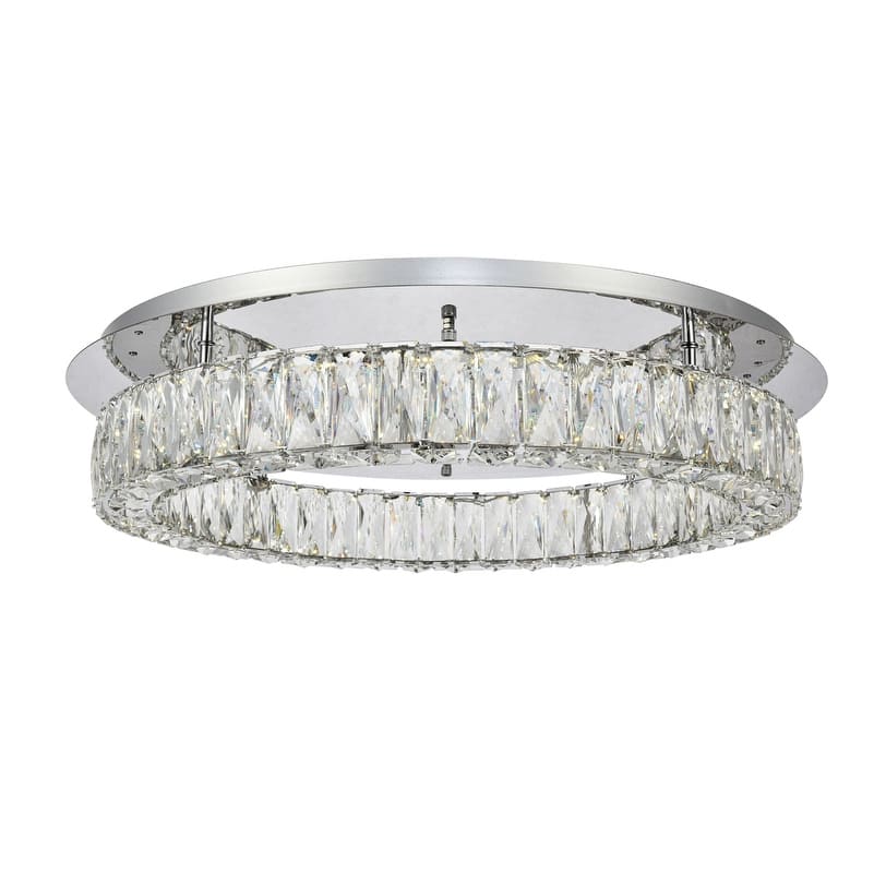 Monroe Collection Flush mount D25.6 H5.1" Chrome Finish