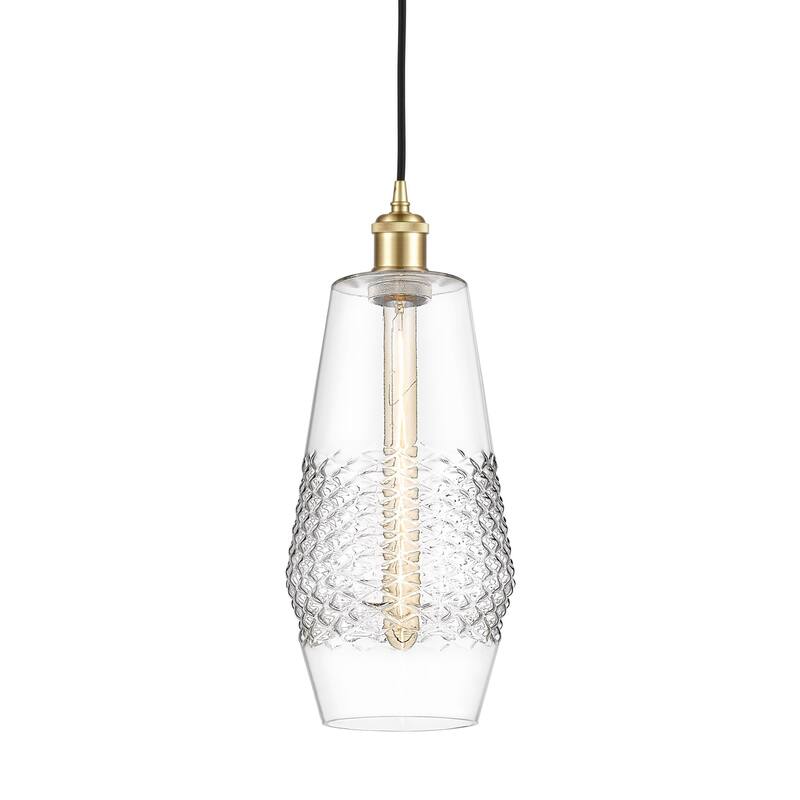 Innovations Lighting 516-1P-17-7 Windham Pendant Windham 7" Wide Mini - Satin Gold / Clear