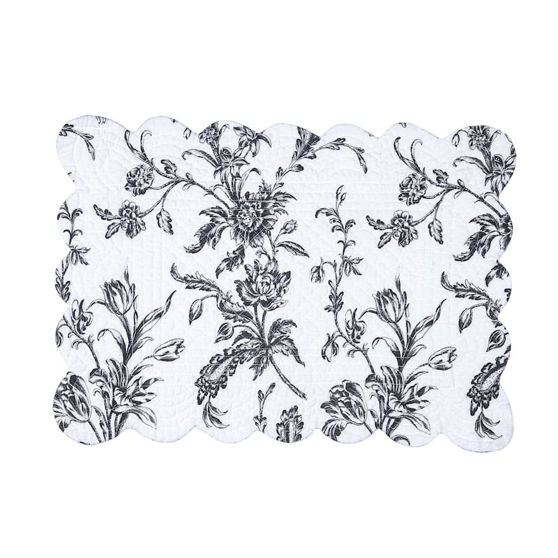 Bleighton Black Placemats Set of 6, 13" x 19"