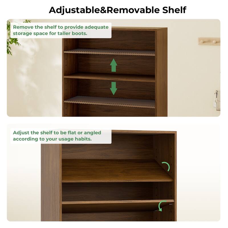 40 Pair Shoe Cabinet with Adjustable Shelves, Large Shoe Storage Rack for Closets, Mudrooms, Entryways