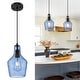 preview thumbnail 1 of 4, 1-Light Adjustable Kitchen Pendant Light Blue