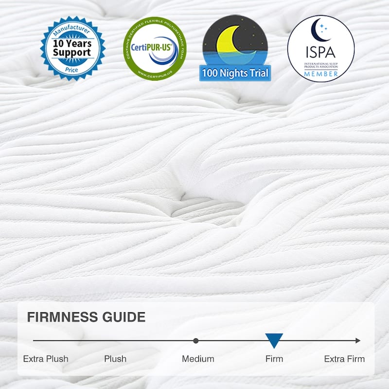10 inch Gel Memory Foam&Pocketed Springs Hybrid Mattress in a Box