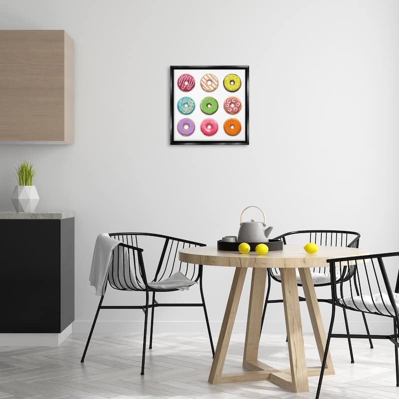 Stupell Colorful Mixed Donuts Framed Floater Canvas Wall Art Design By Marcus Prime