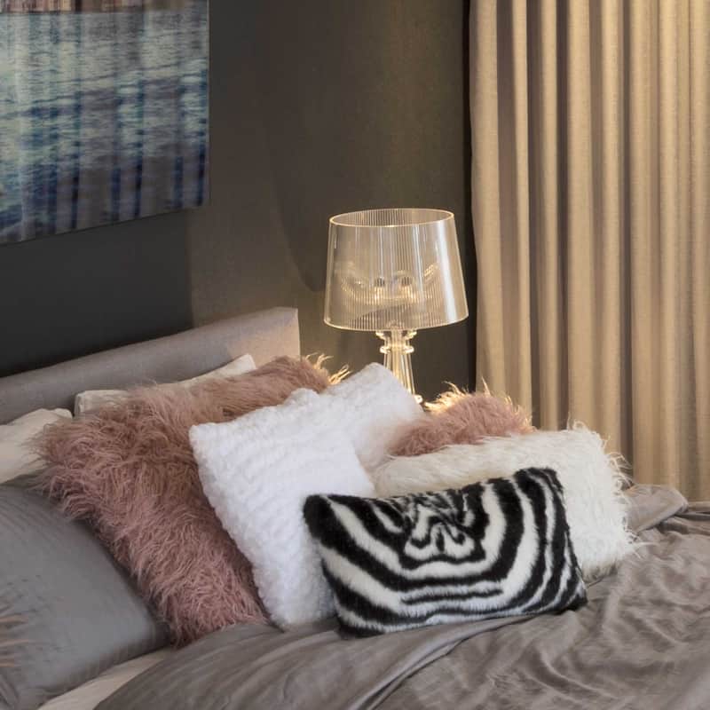 12" x 20" x 5" Denton Zebra Black and White Faux Pillow 2 Pack