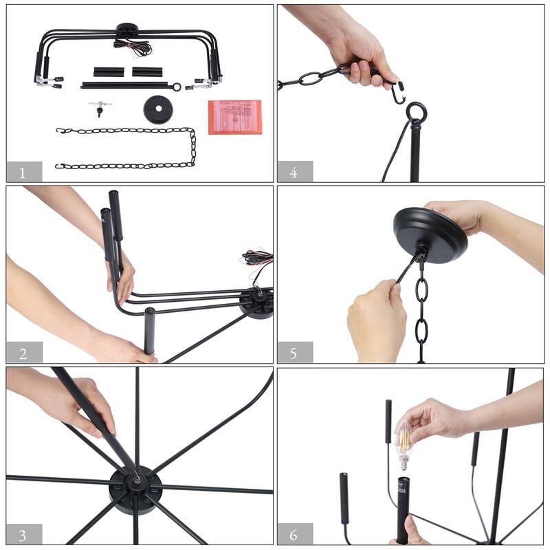 Modern Farmhouse 8-Light Classic Candle Light for Dining Living Room