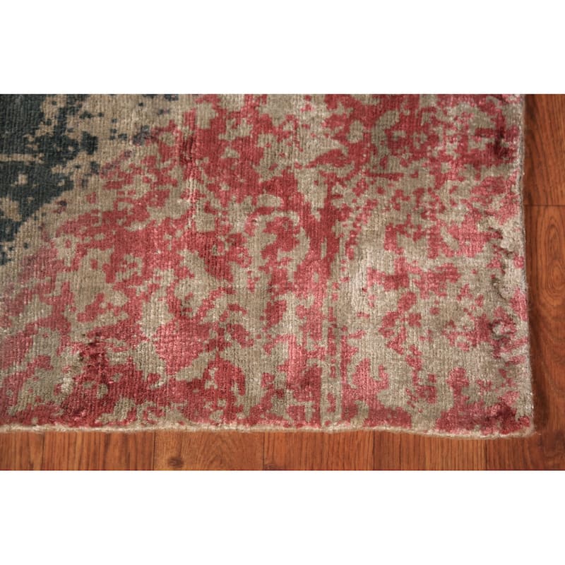 Abstract Contemporary Foyer Rug Hand-Knotted Wool Carpet - 3'0"x 6'5"