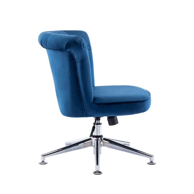 Porthos Home Quoba Tufted Velvet Office Chair, Castors and Footers Both Included