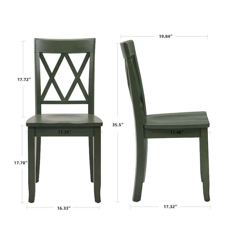 Vintage Cross Back Wood Double X-Back Dining Chairs