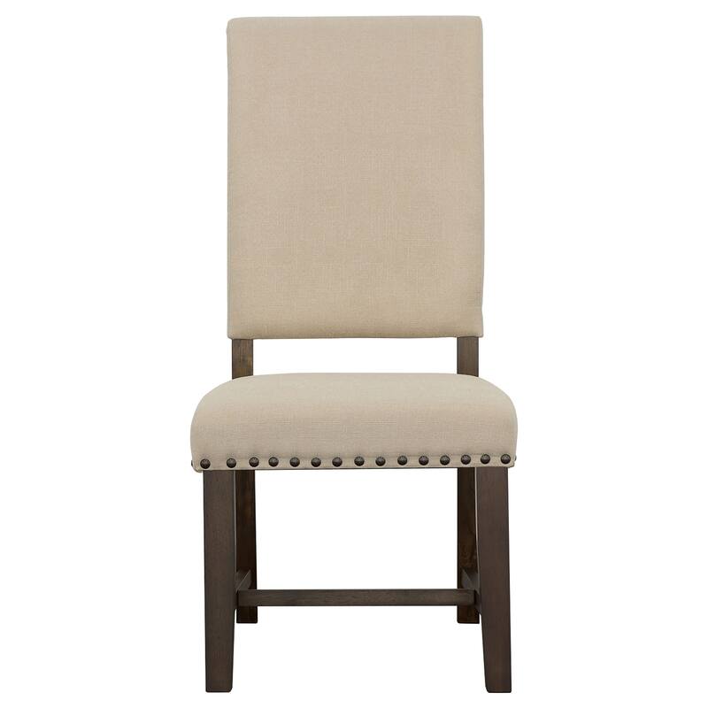2pc Upholstered Dining Side Chair With Nailhead Accents