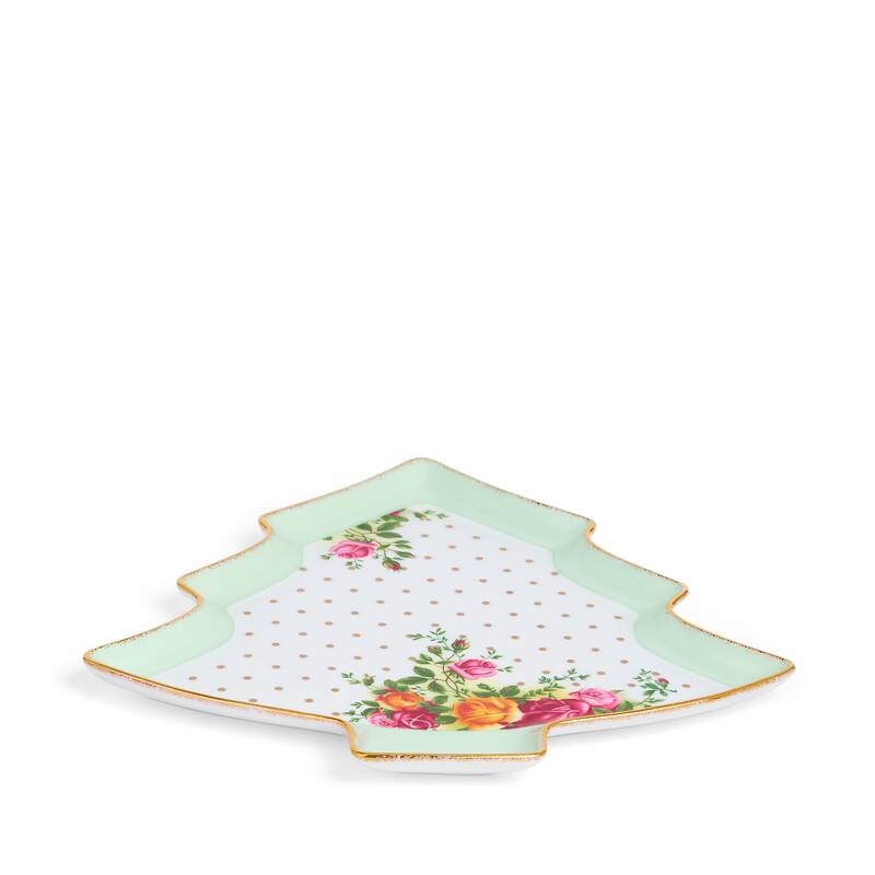 Royal Albert Old Country Roses Christmas Tree Serving Dish