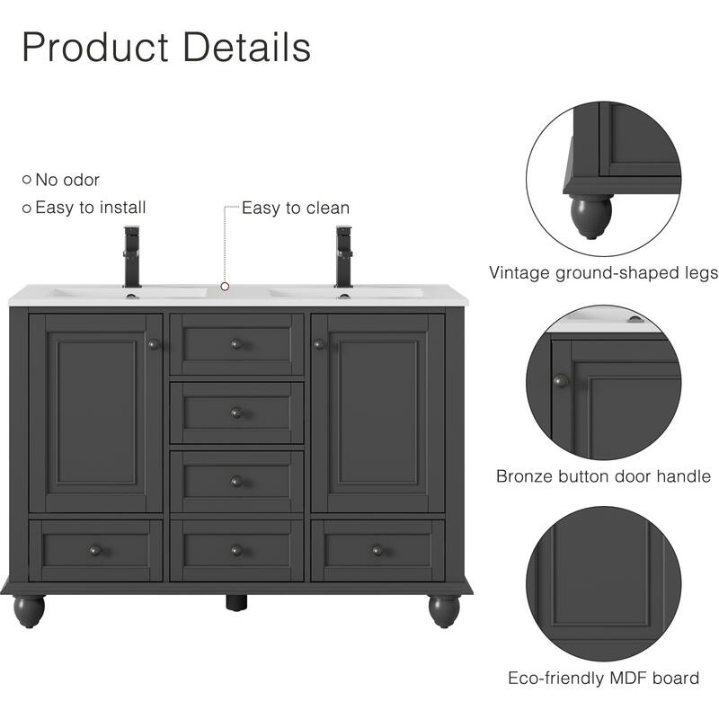 Bathroom Vanity with Sink Combo Set, Free Standing Bathroom Storage Cabinet