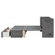 preview thumbnail 6 of 18, Queen Size Murphy Bed with USB Port and a Large Drawer, Folding Bed, Gray