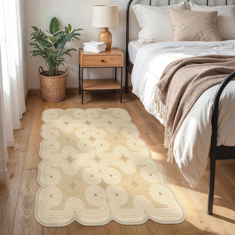 Mcow Modern Abstract Machine Washable Low Pile Area Rugs - 5'X7'