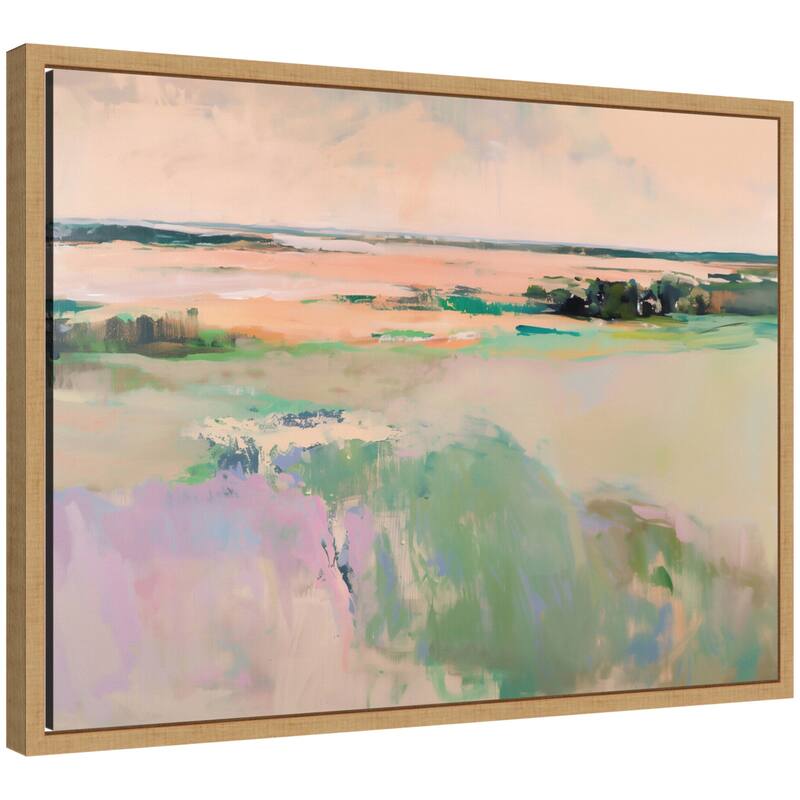 Kate and Laurel Sylvie Pastel Horizon III Framed Canvas by Amy Lighthall - 24x18 - Brown
