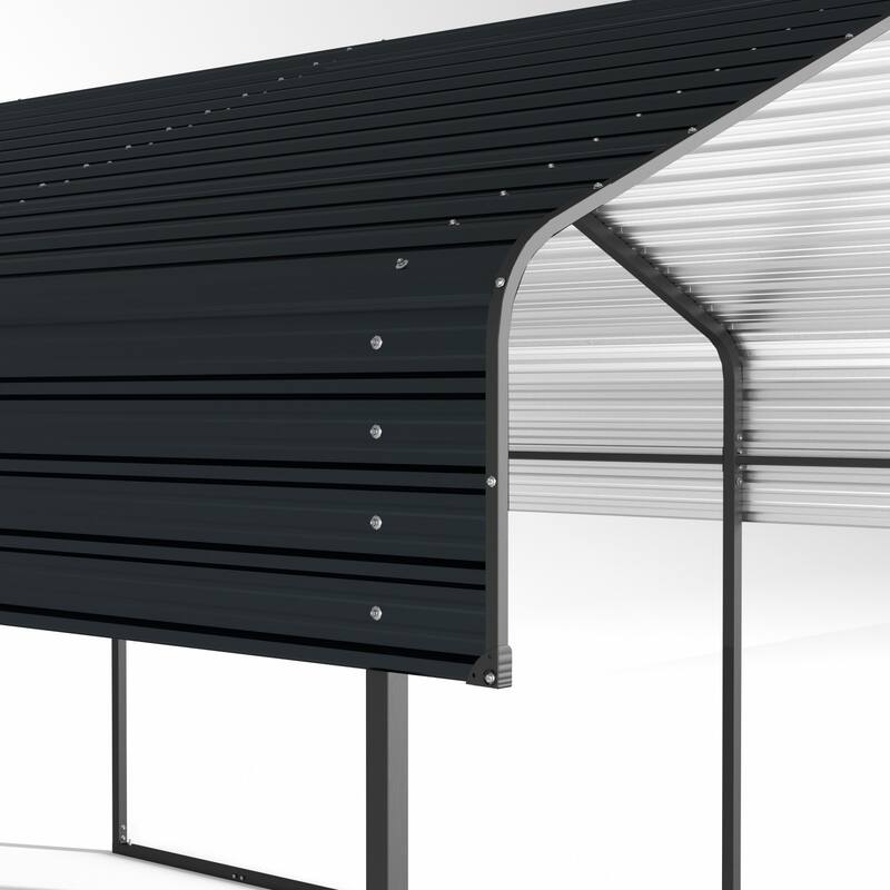 10x15 FT Metal Carport with Enhanced Base and Galvanized Steel Roof, Heavy Duty Outdoor Garage Car Shelter for Car