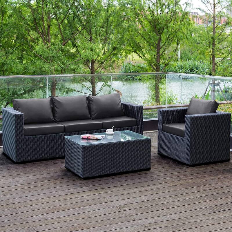 Subrtex PU Leather Cushion Pillow Covers for Sofa Patio Couch Bench