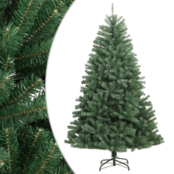 slide 2 of 65, vidaXL Christmas Tree Outdoor Artificial Hinged Christmas Tree with Stand 4 Foot - Green